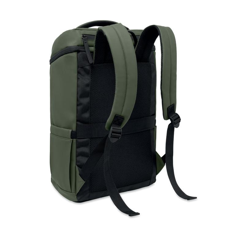 Rucsac din PU pentru laptop de 15 inch Boulder Verde Inchis