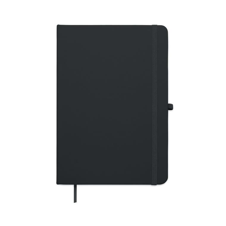 Caiet A5 cu copertă din PU reciclat Arcoloop Negru