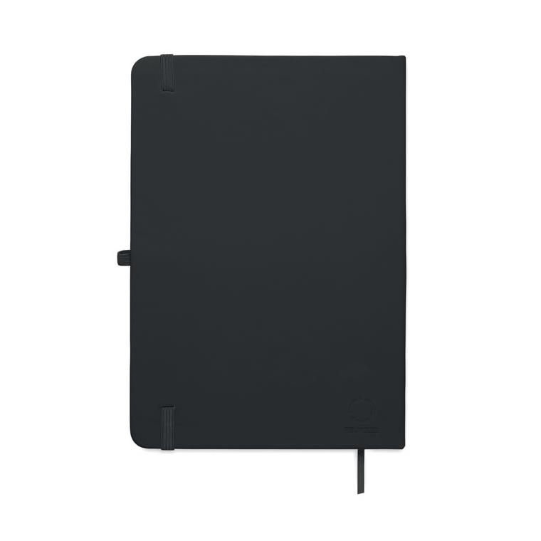 Caiet A5 cu copertă din PU reciclat Arcoloop Negru