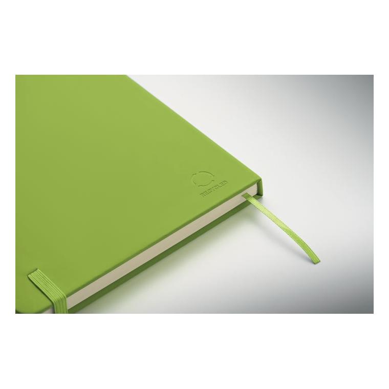 Caiet A5 cu copertă din PU reciclat Arcoloop Lime