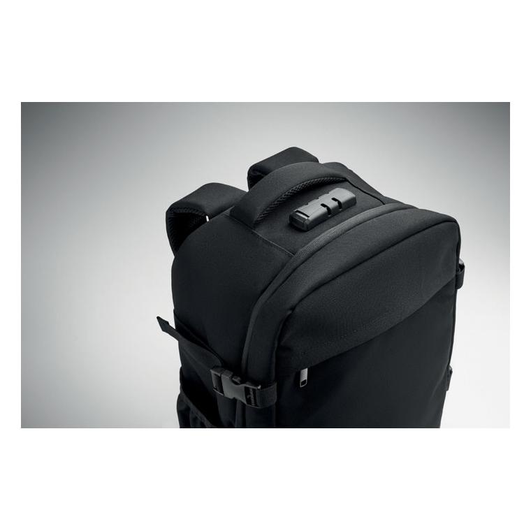 Rucsac din RPET pentru laptop de 15 inch, 20 l Lock&Go Negru