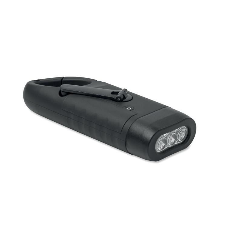 Lanternă solară cu dinam Cranch Negru