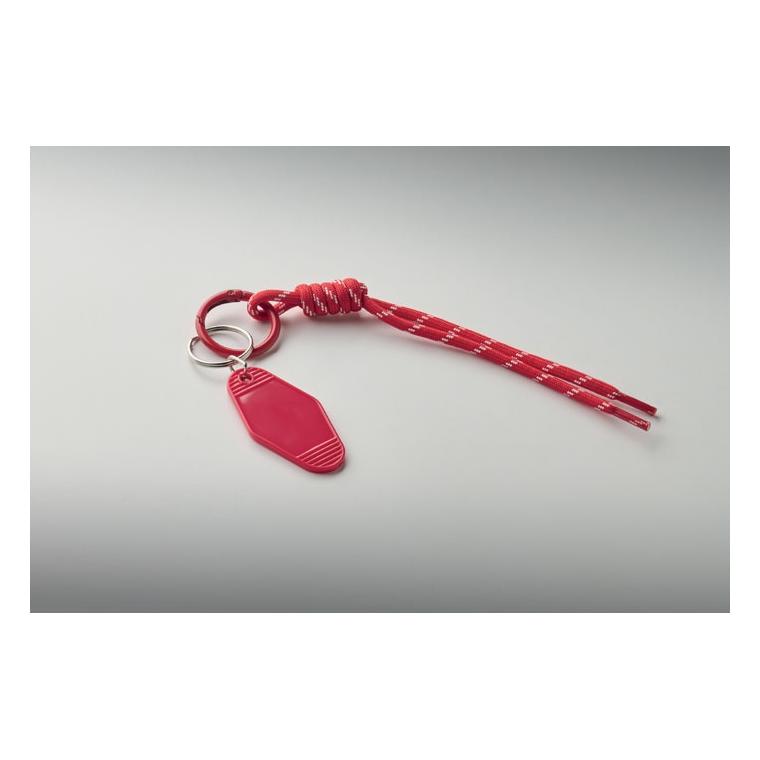Breloc cu etichetă și șnur împletit Keybraid Roșu