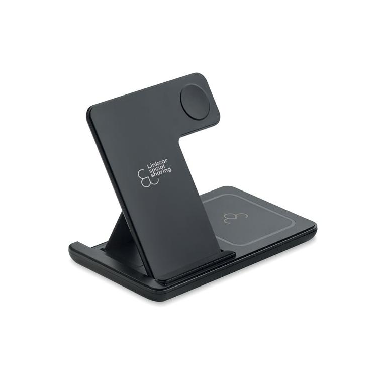 Stație de încărcare pliabilă 3 în 1, 15 W Dock3 Negru