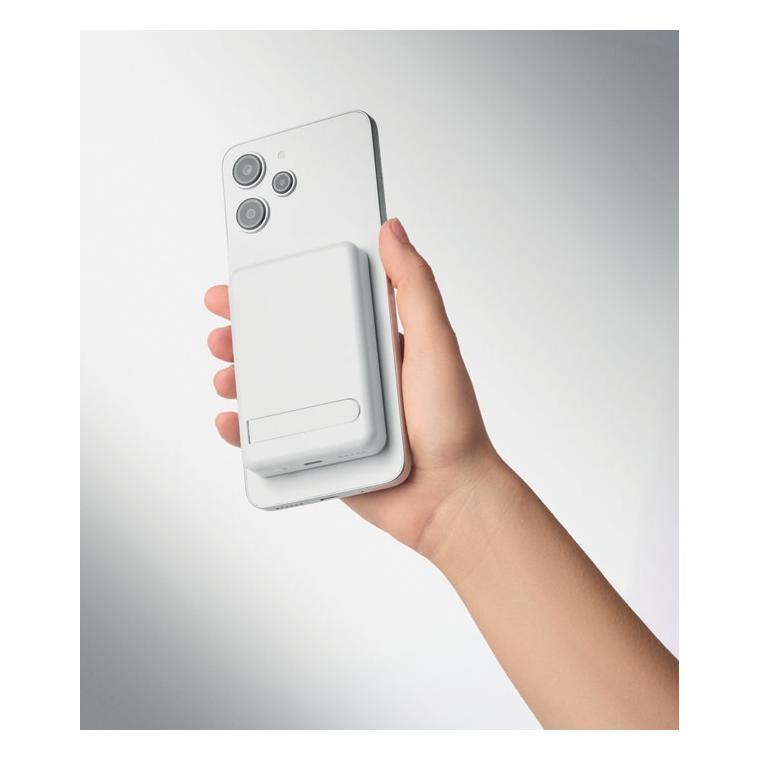Set cu baterie externă magnetică de 5000 mAh Atlas Alb