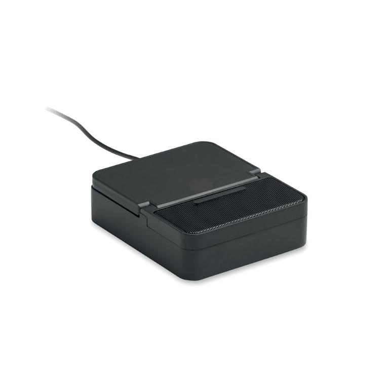 Boxă wireless cu încărcător wireless de 15 W Chargebeat Negru
