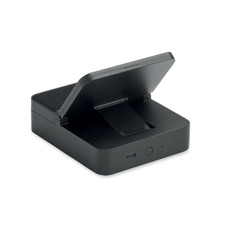 Boxă wireless cu încărcător wireless de 15 W Chargebeat Negru