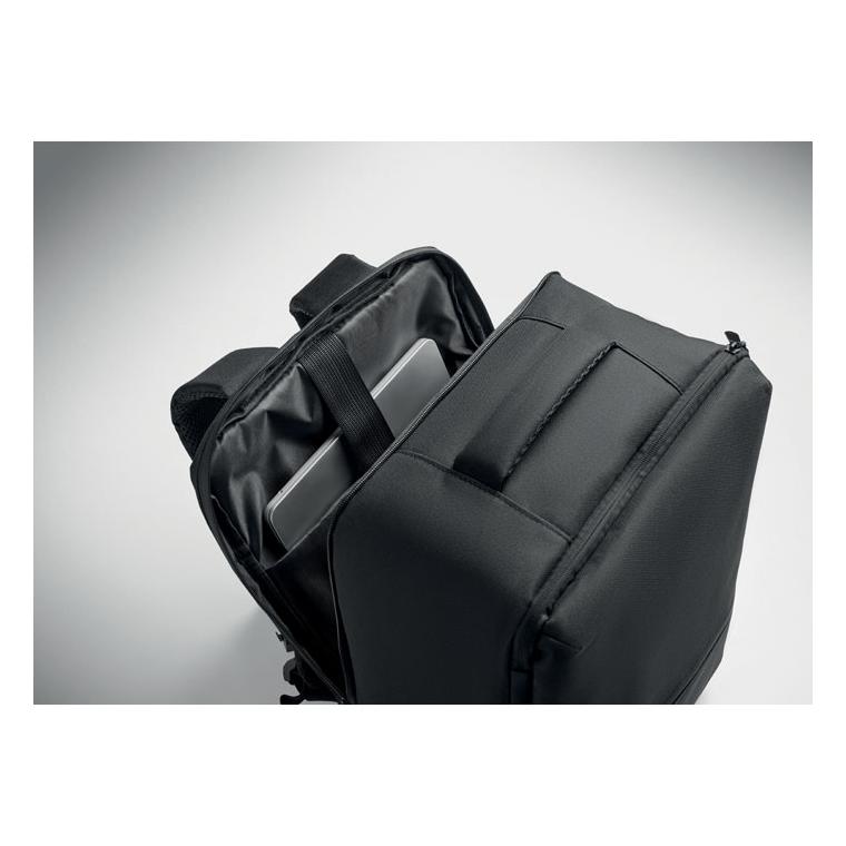 Rucsac din RPET cu compartiment pentru compresie sub vid, 18 l Cityflow Negru