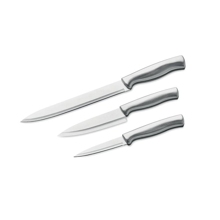 Set de 3 cuțite din oțel inoxidabil Cocinero Argintiu