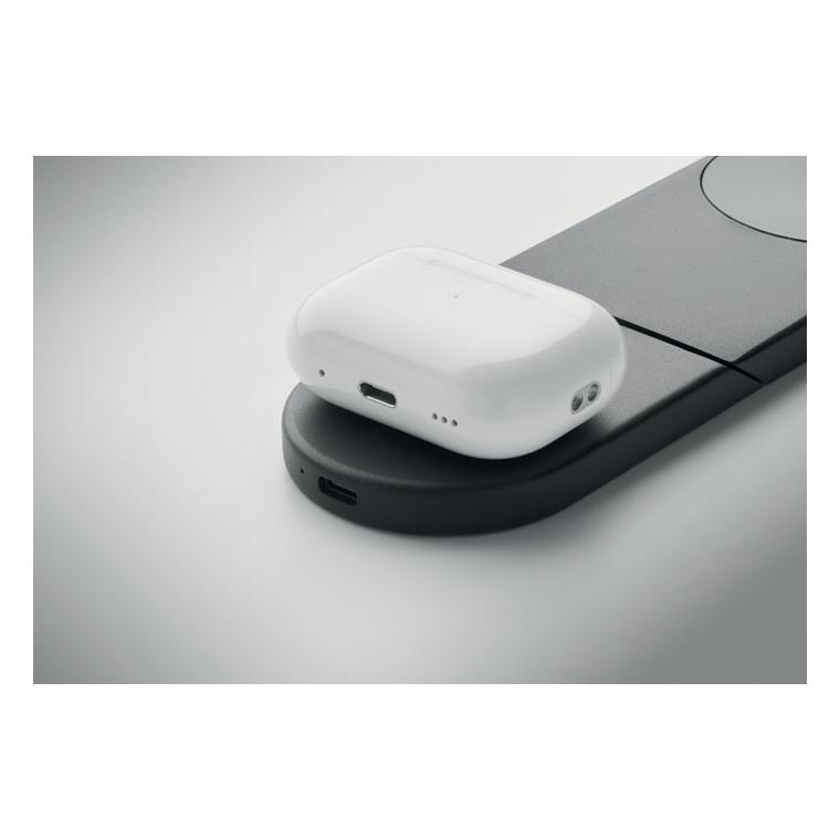 Stație de încărcare pliabilă 3 în 1, 15 W Elasti Negru