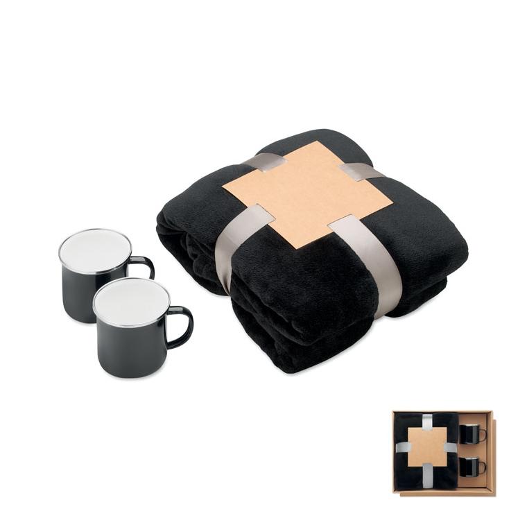 Set cadou cu pătură din fleece și 2 căni Agradable