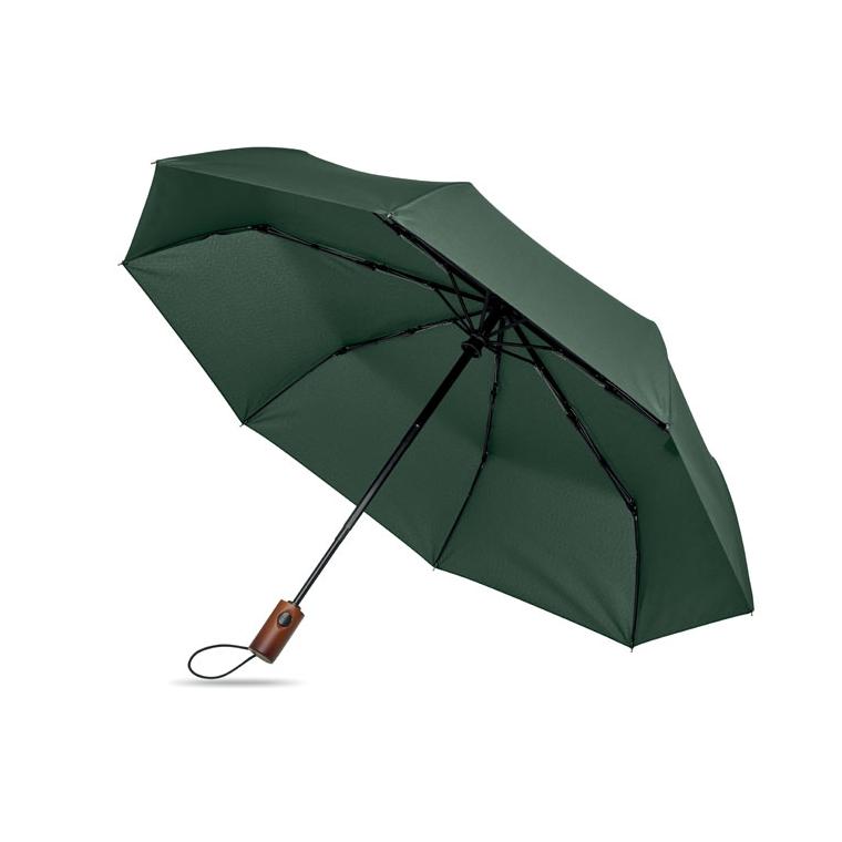 Umbrelă automată pliabilă de 21 inch, cu mâner din lemn Rayna Fold