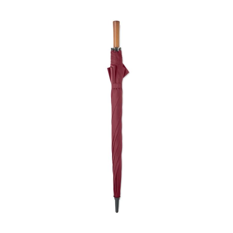 Umbrelă automată de 27 inch, cu mâner din lemn Rayna Vișiniu