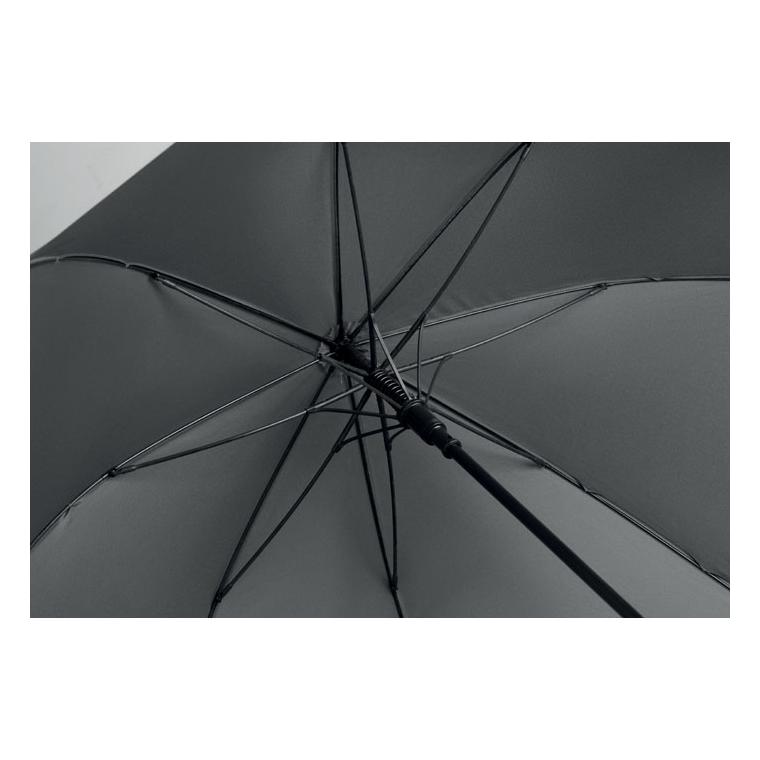 Umbrelă automată de 27 inch, cu mâner din lemn Rayna Gri închis