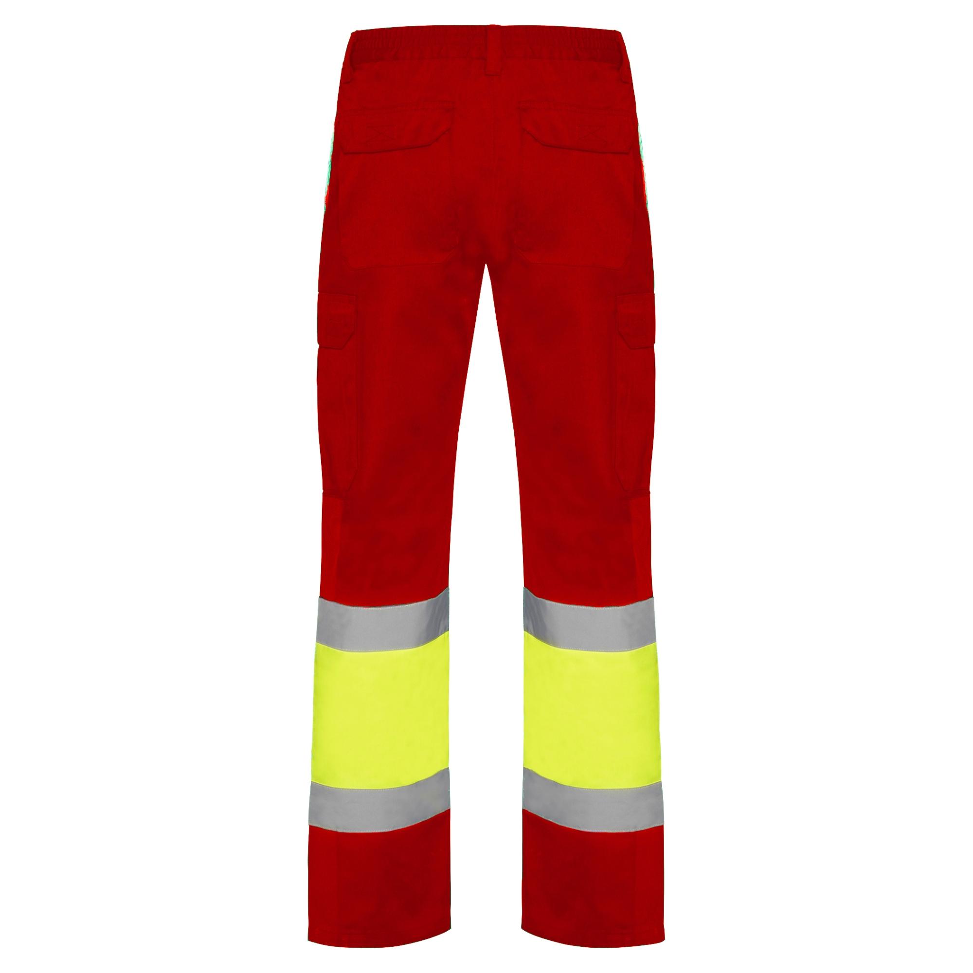 Pantaloni lungi cu bandă reflectorizantă NAOS ROJO LABORAL GALBEN FLUORESCENT 52