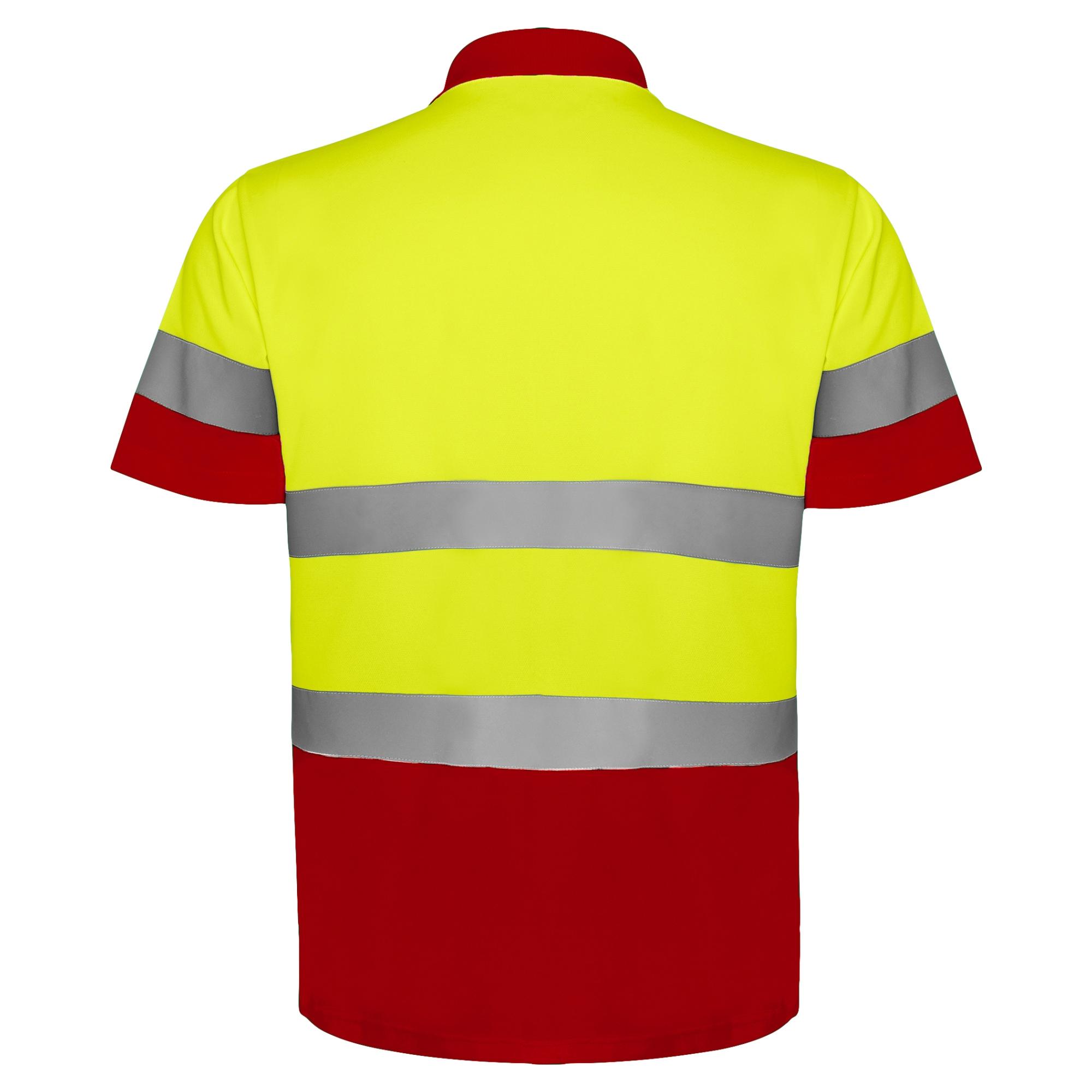 Tricou polo mânecă scurtă cu bandă reflectorizantă PolarIS ROJO LABORAL GALBEN FLUORESCENT S