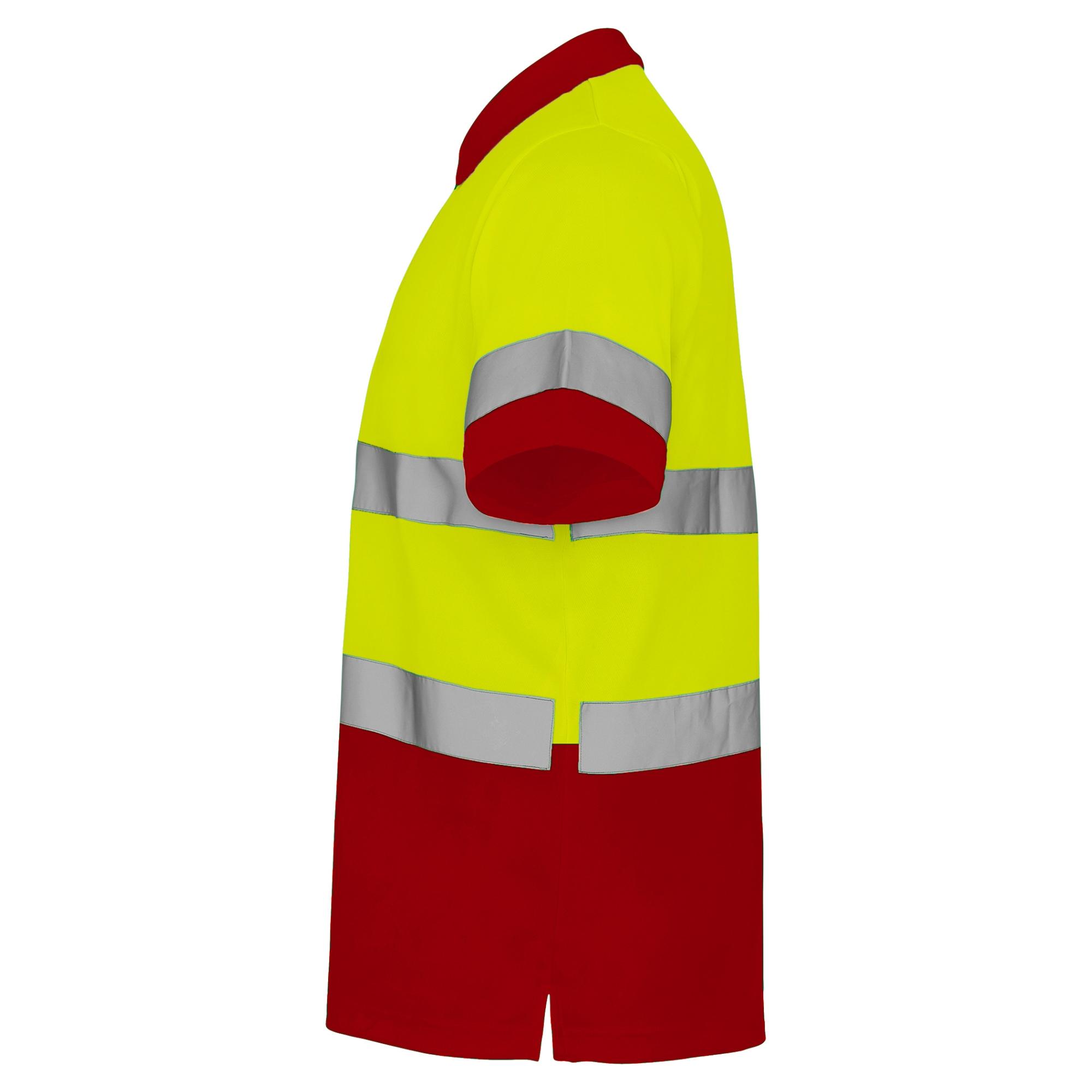 Tricou polo mânecă scurtă cu bandă reflectorizantă PolarIS ROJO LABORAL GALBEN FLUORESCENT S