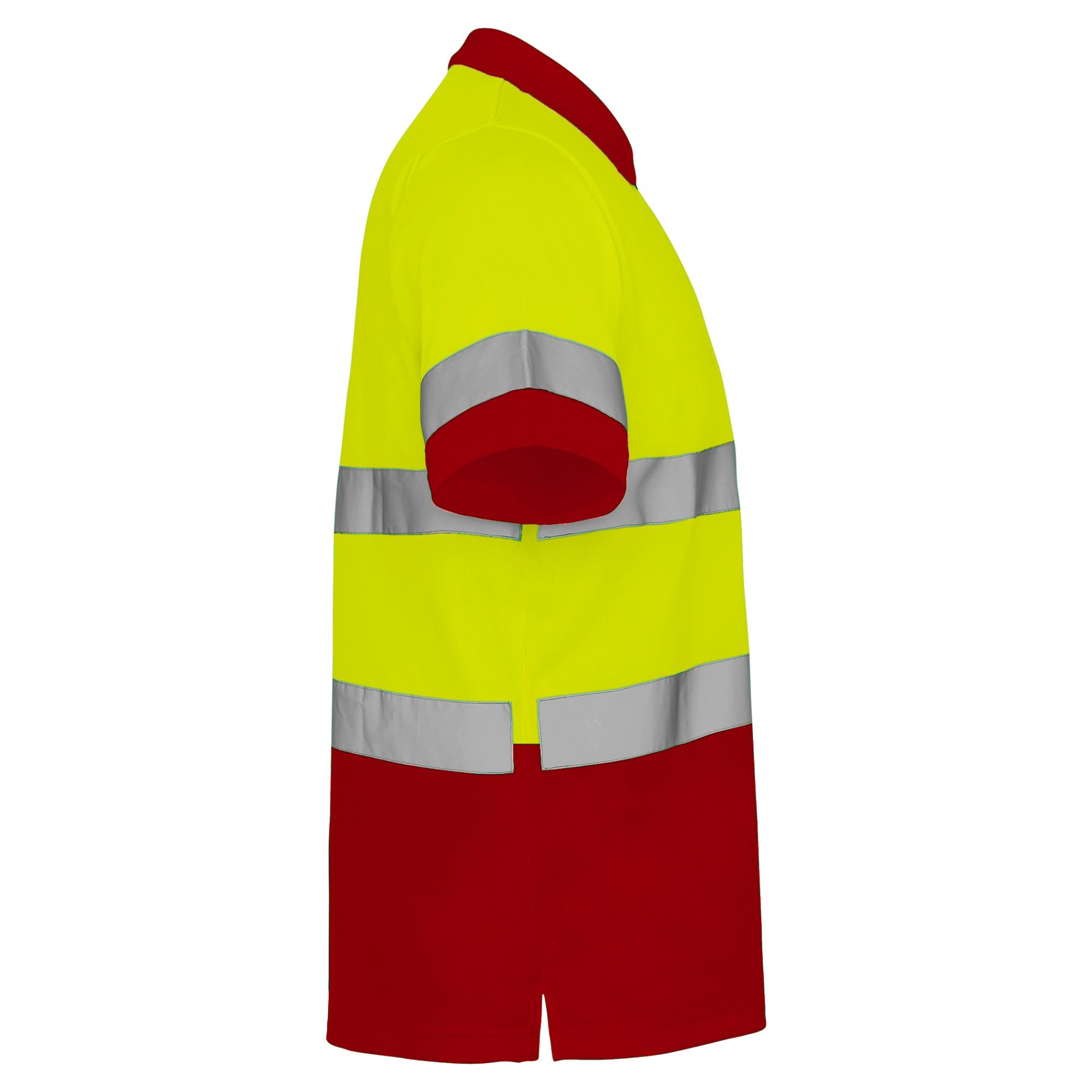 Tricou polo mânecă scurtă cu bandă reflectorizantă PolarIS ROJO LABORAL GALBEN FLUORESCENT S