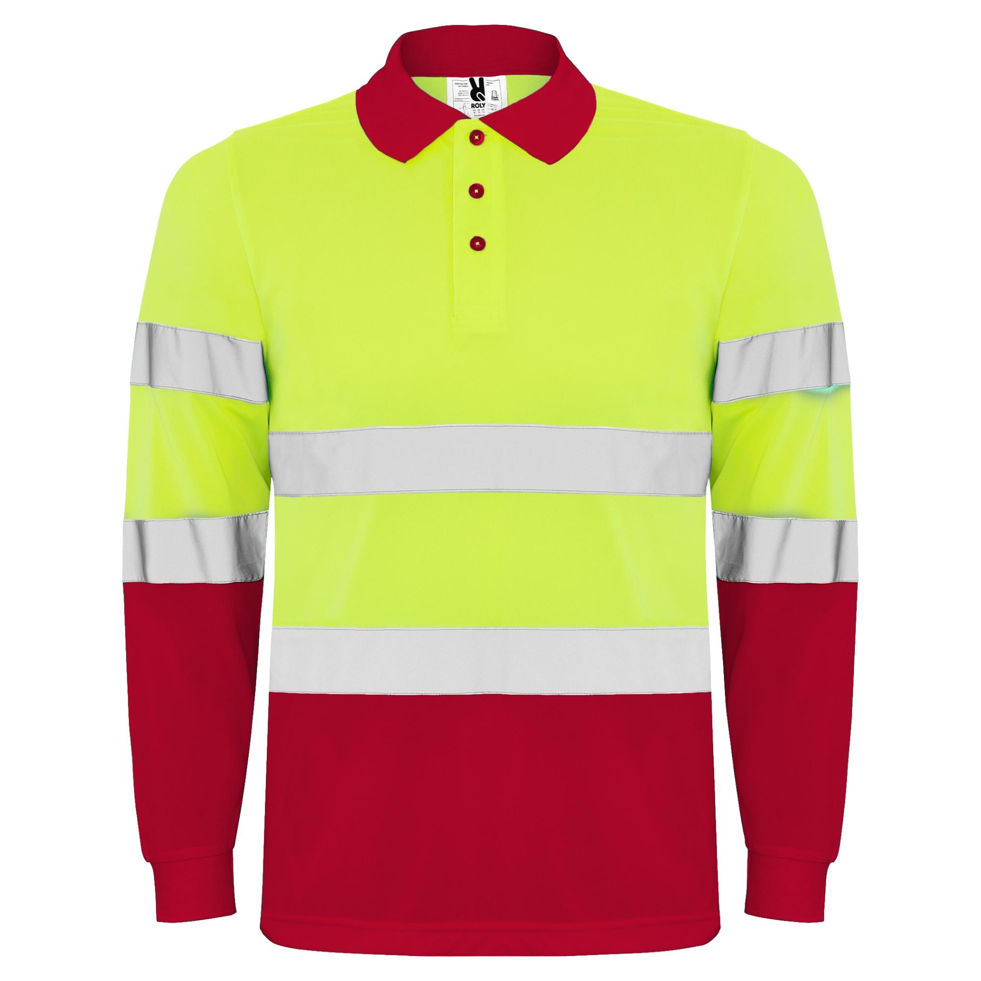 Tricou polo mânecă lungă cu bandă reflectorizantă PolarIS L/S ROJO LABORAL