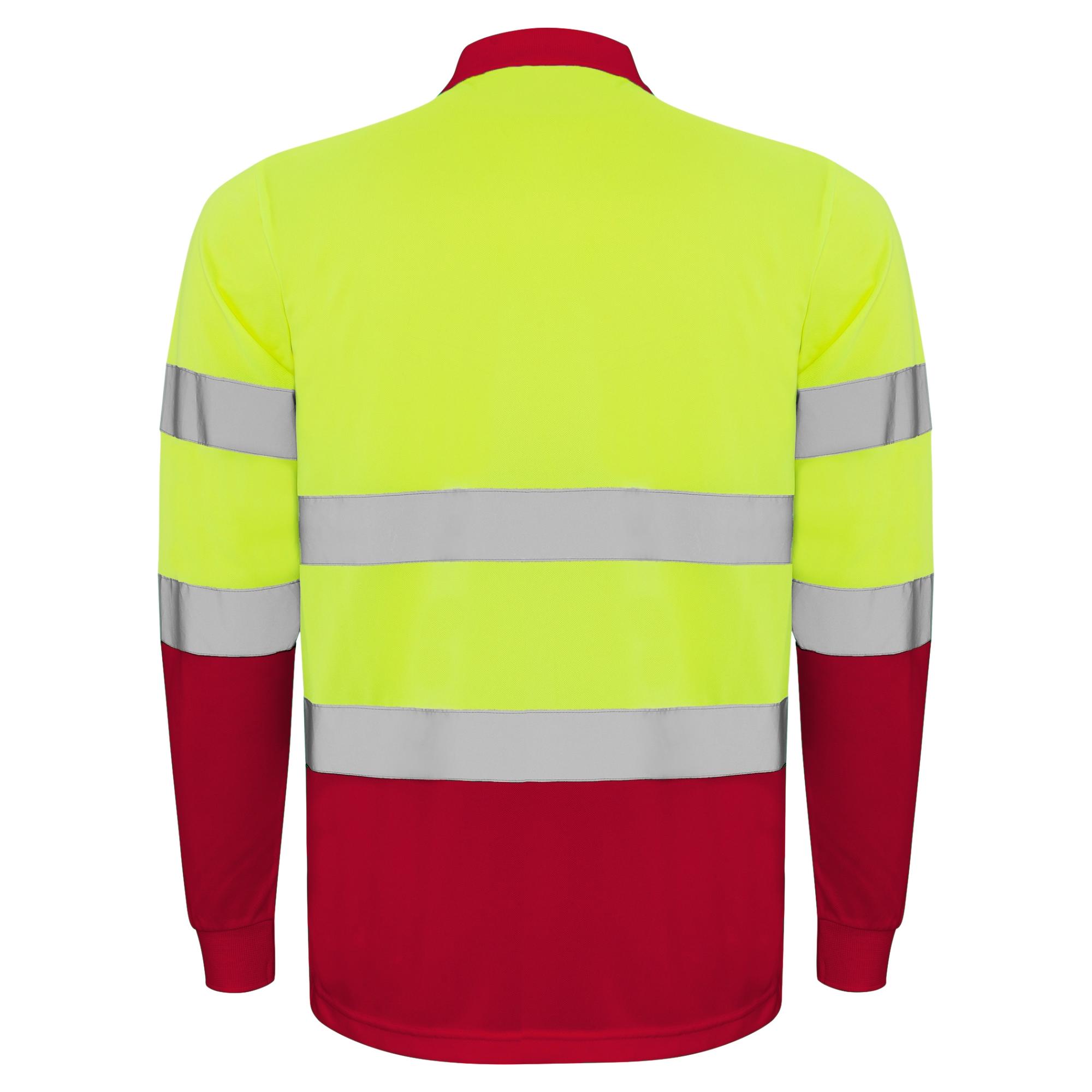 Tricou polo mânecă lungă cu bandă reflectorizantă PolarIS L/S ROJO LABORAL GALBEN FLUORESCENT L