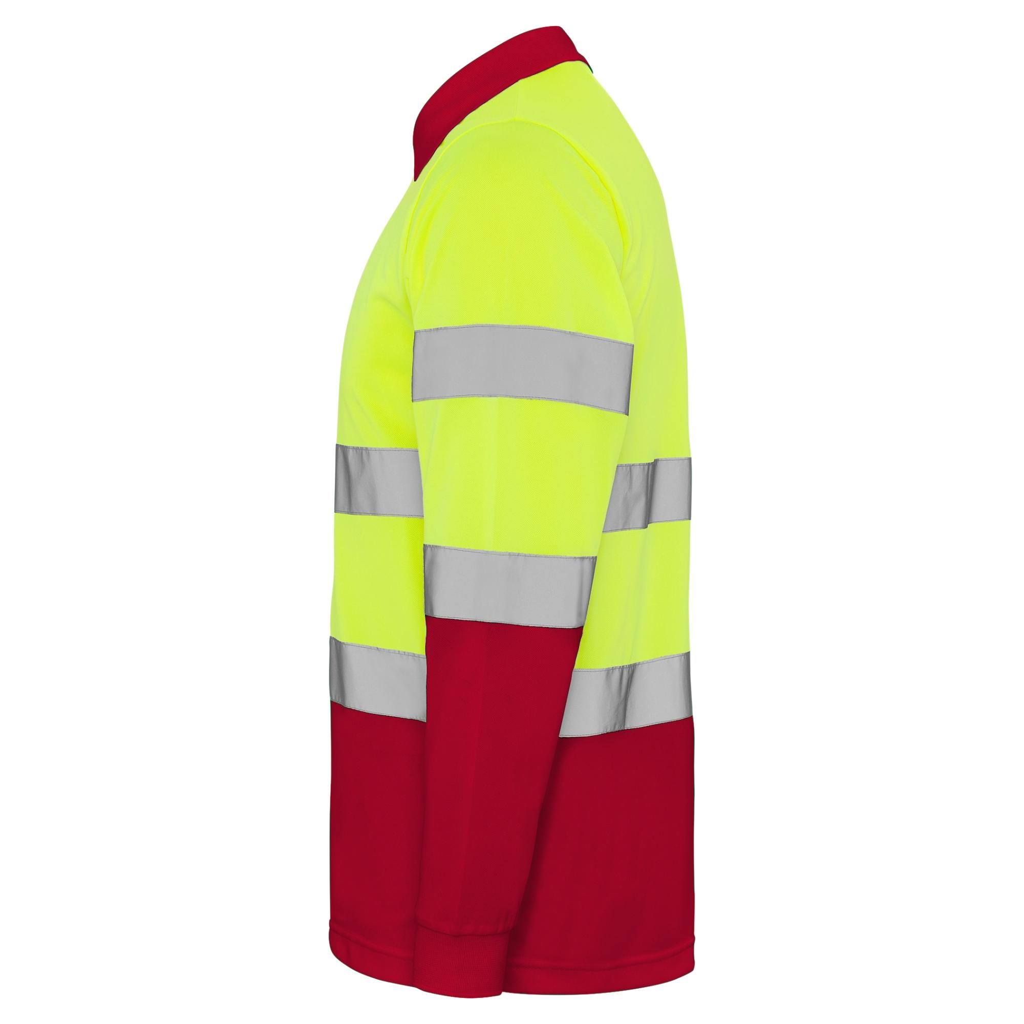 Tricou polo mânecă lungă cu bandă reflectorizantă PolarIS L/S ROJO LABORAL GALBEN FLUORESCENT L