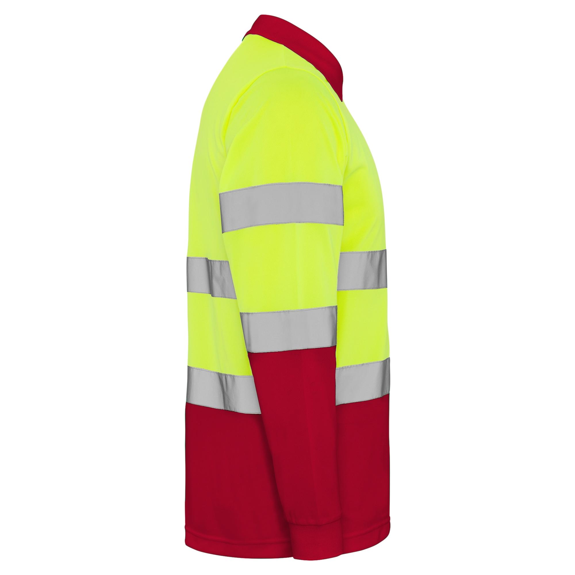Tricou polo mânecă lungă cu bandă reflectorizantă PolarIS L/S ROJO LABORAL GALBEN FLUORESCENT L