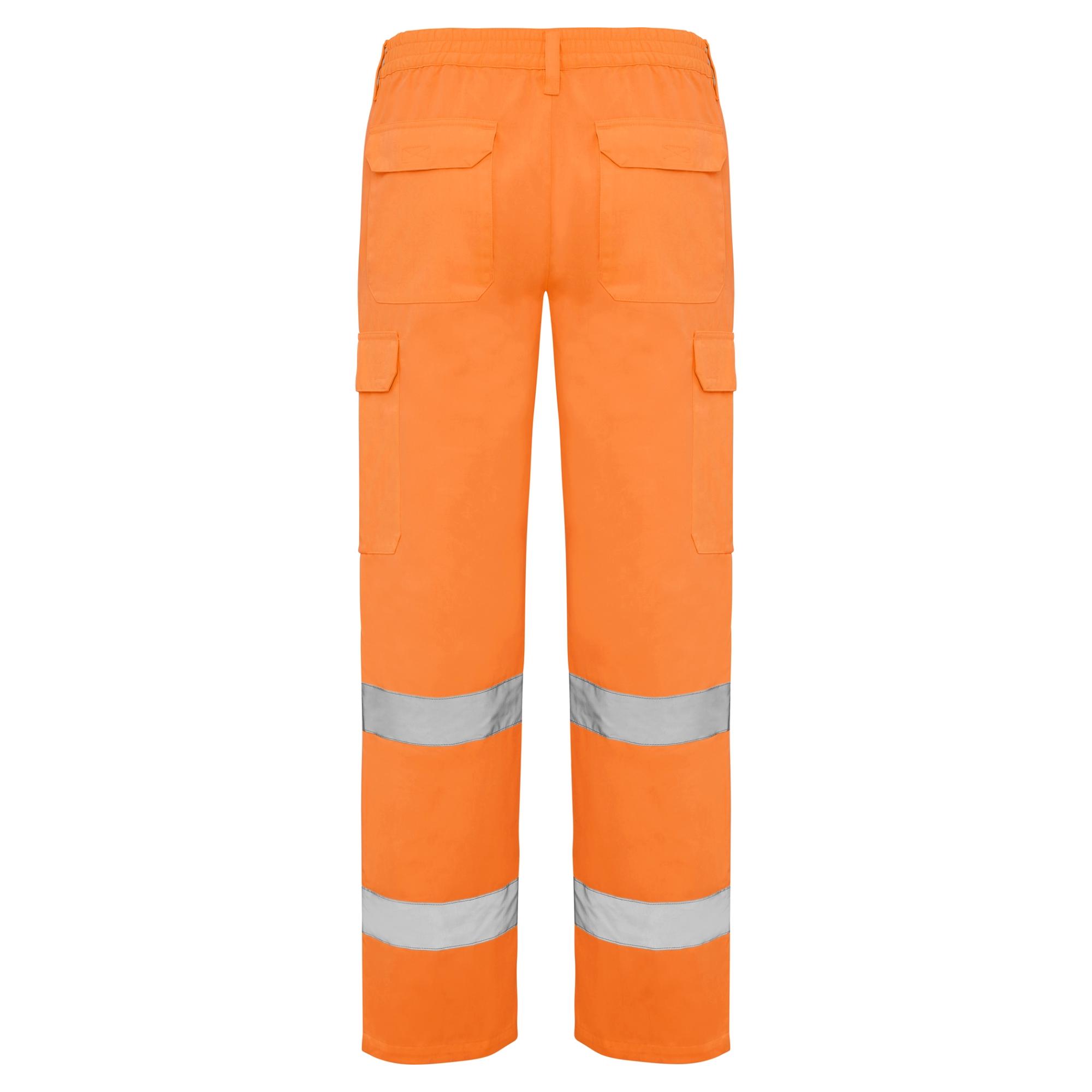 Pantaloni lungi cu bandă reflectorizantă ALFA PORTOCALIU FLUORESCENT 38