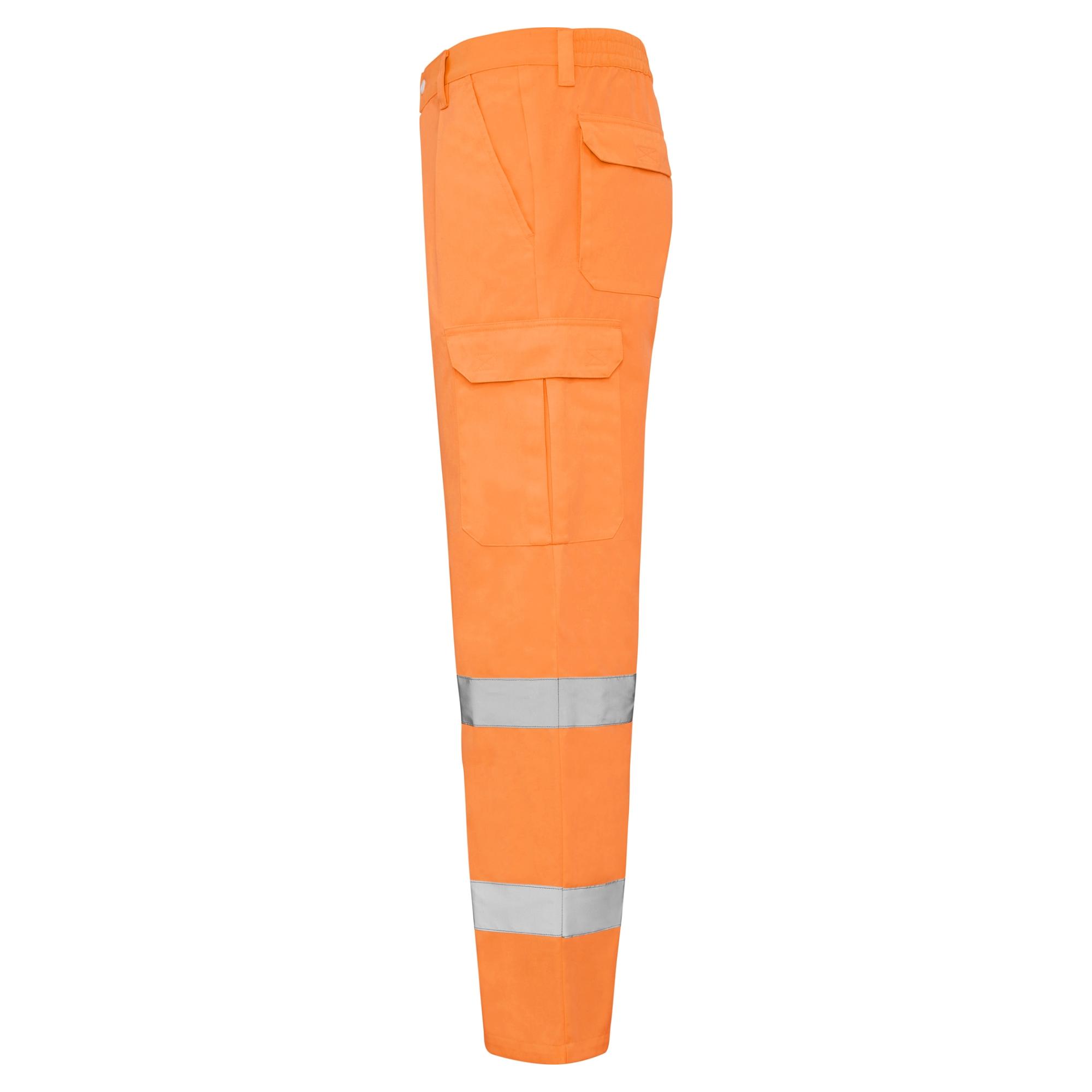 Pantaloni lungi cu bandă reflectorizantă ALFA PORTOCALIU FLUORESCENT 38
