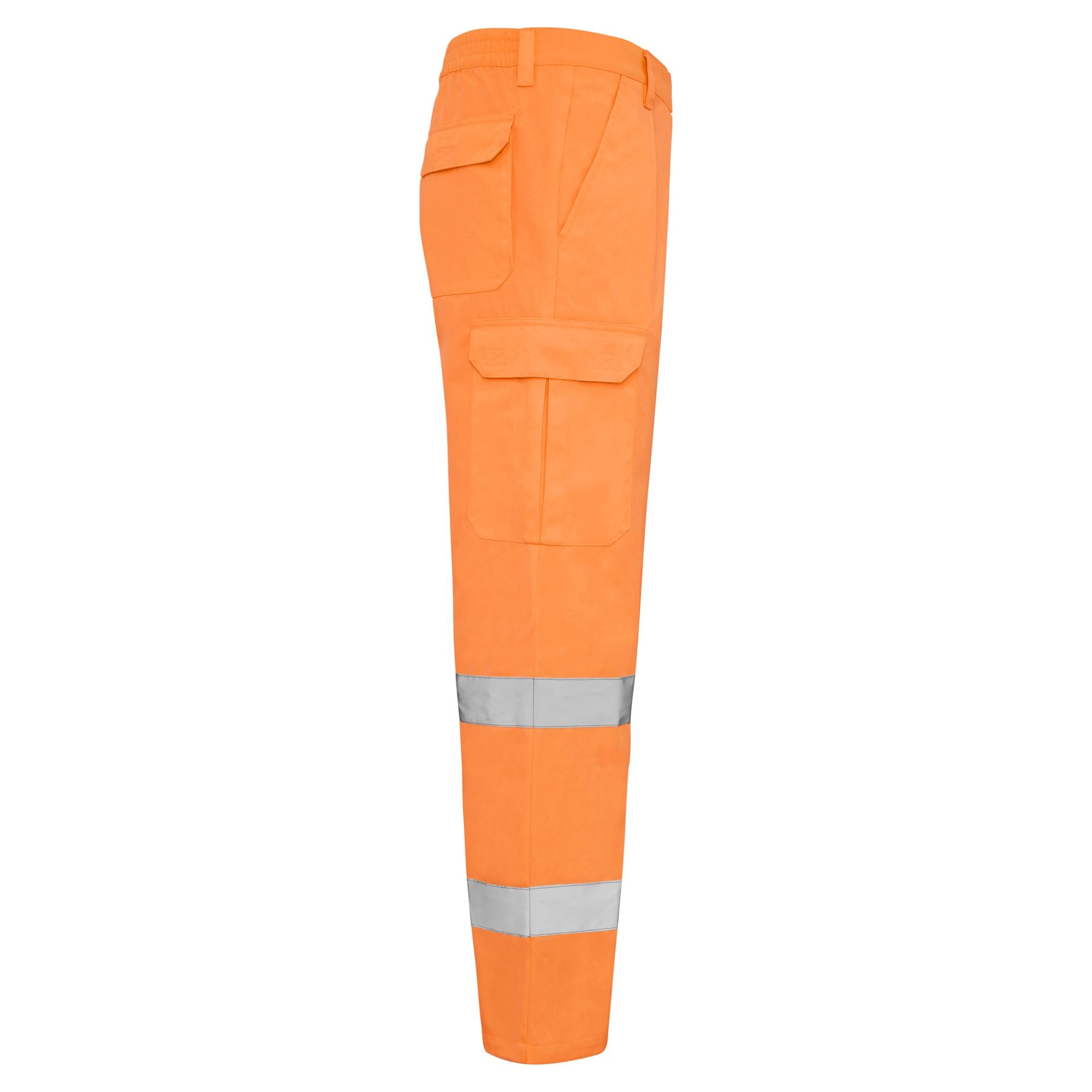 Pantaloni lungi cu bandă reflectorizantă ALFA PORTOCALIU FLUORESCENT 38