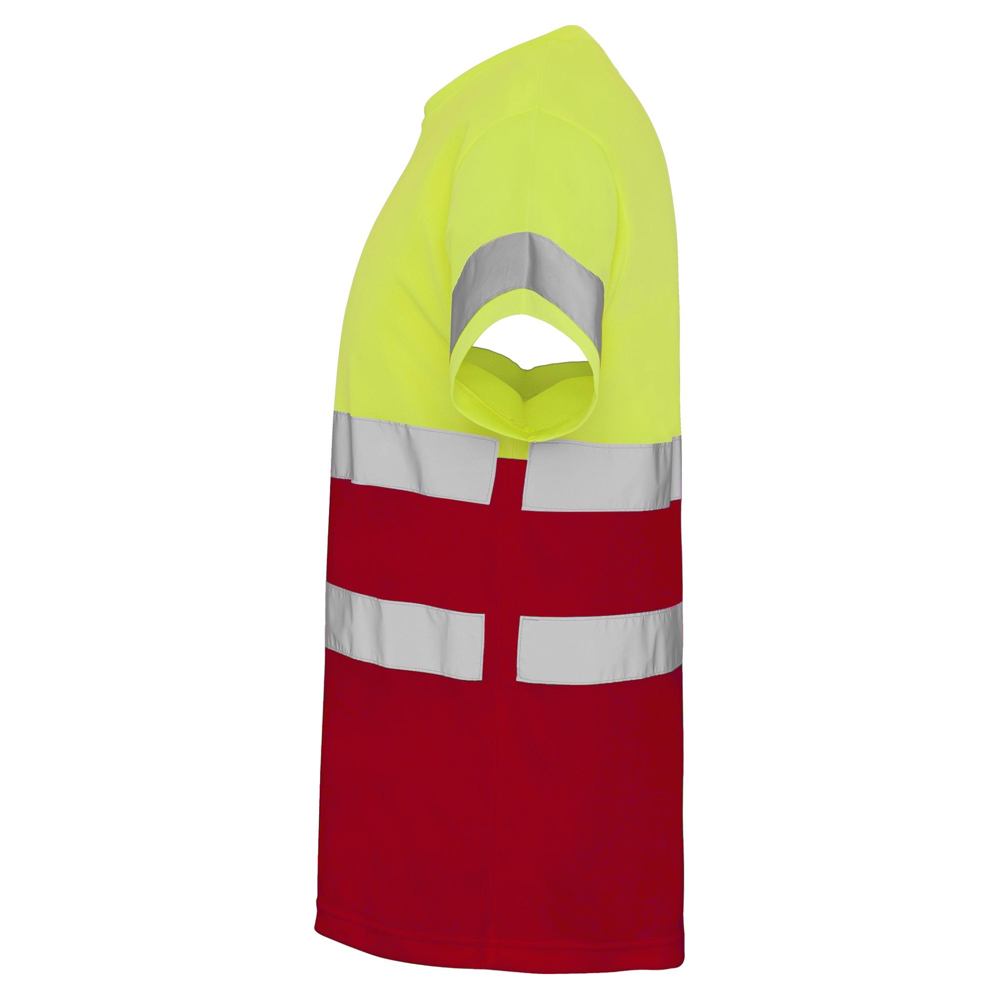 Tricou cu bandă reflectorizană DELTA ROJO LABORAL GALBEN FLUORESCENT S
