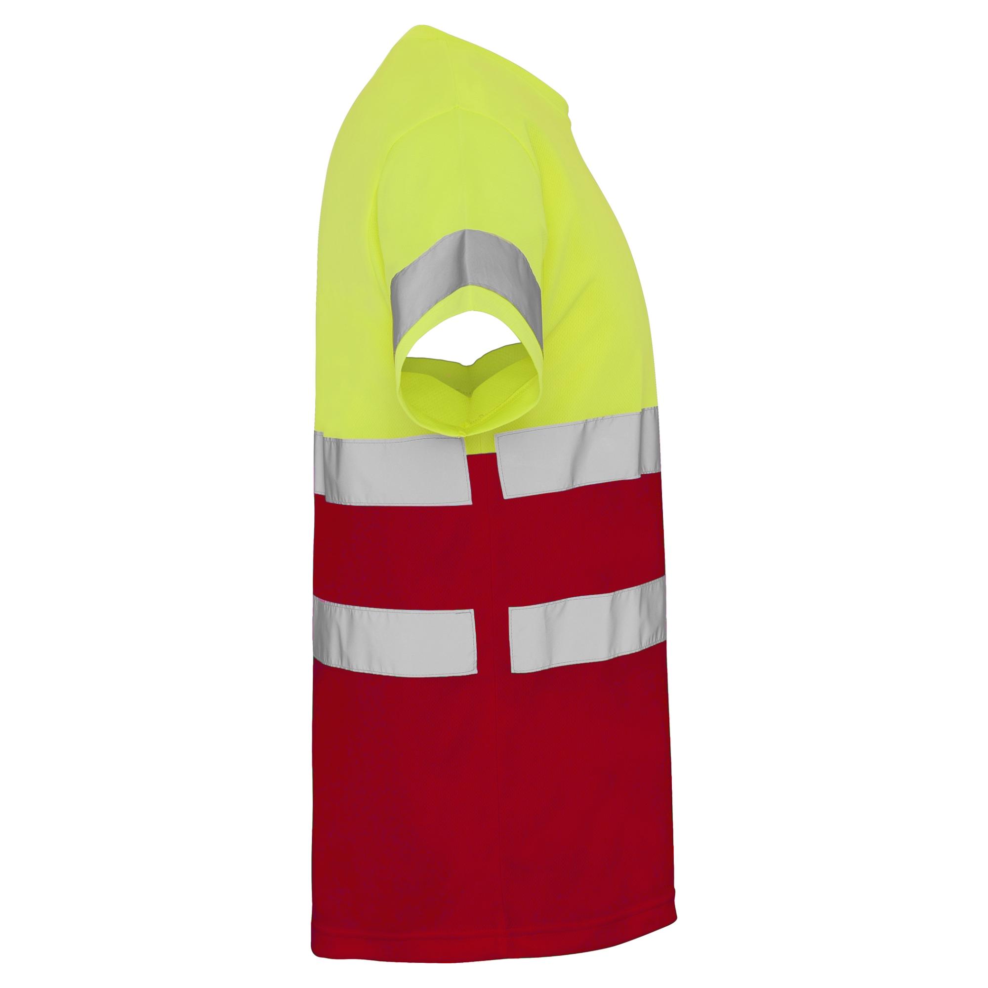 Tricou cu bandă reflectorizană DELTA ROJO LABORAL GALBEN FLUORESCENT S