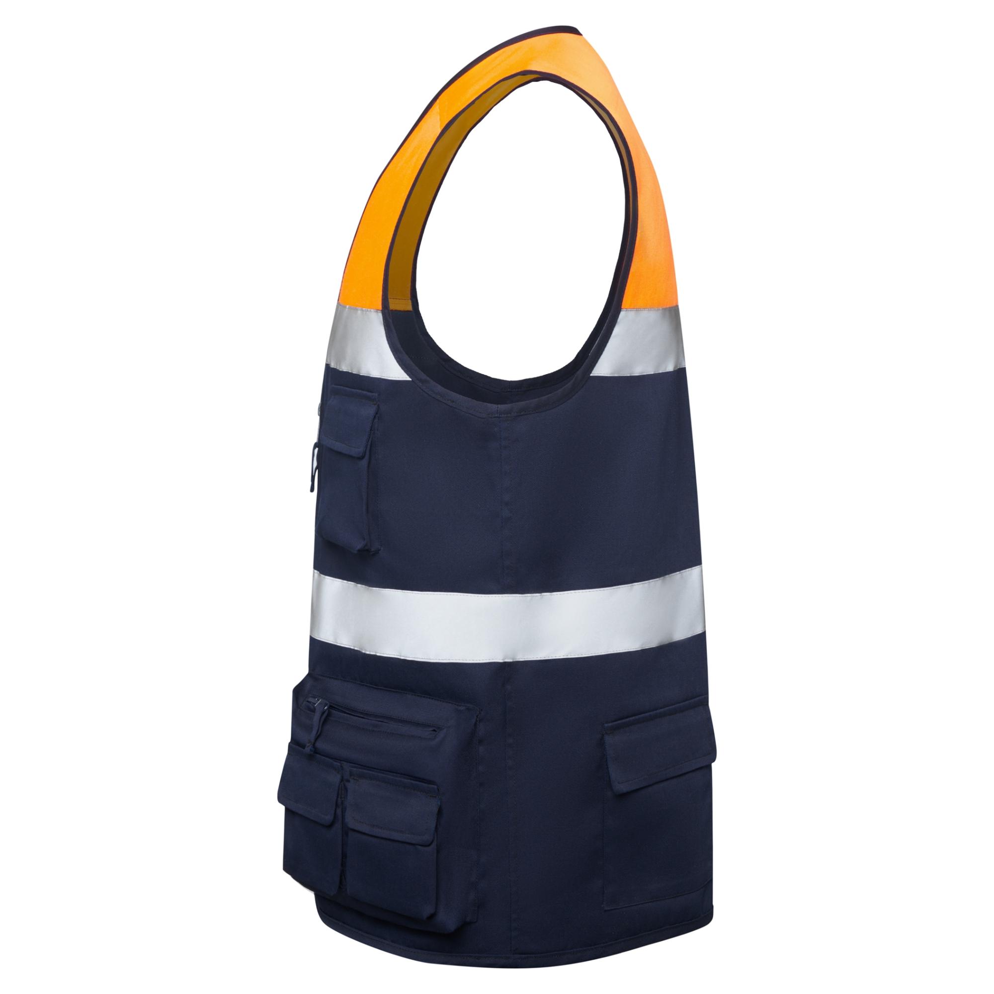 Vestă de lucru Unisex BETA BLEUMARIN PORTOCALIU FLUORESCENT M