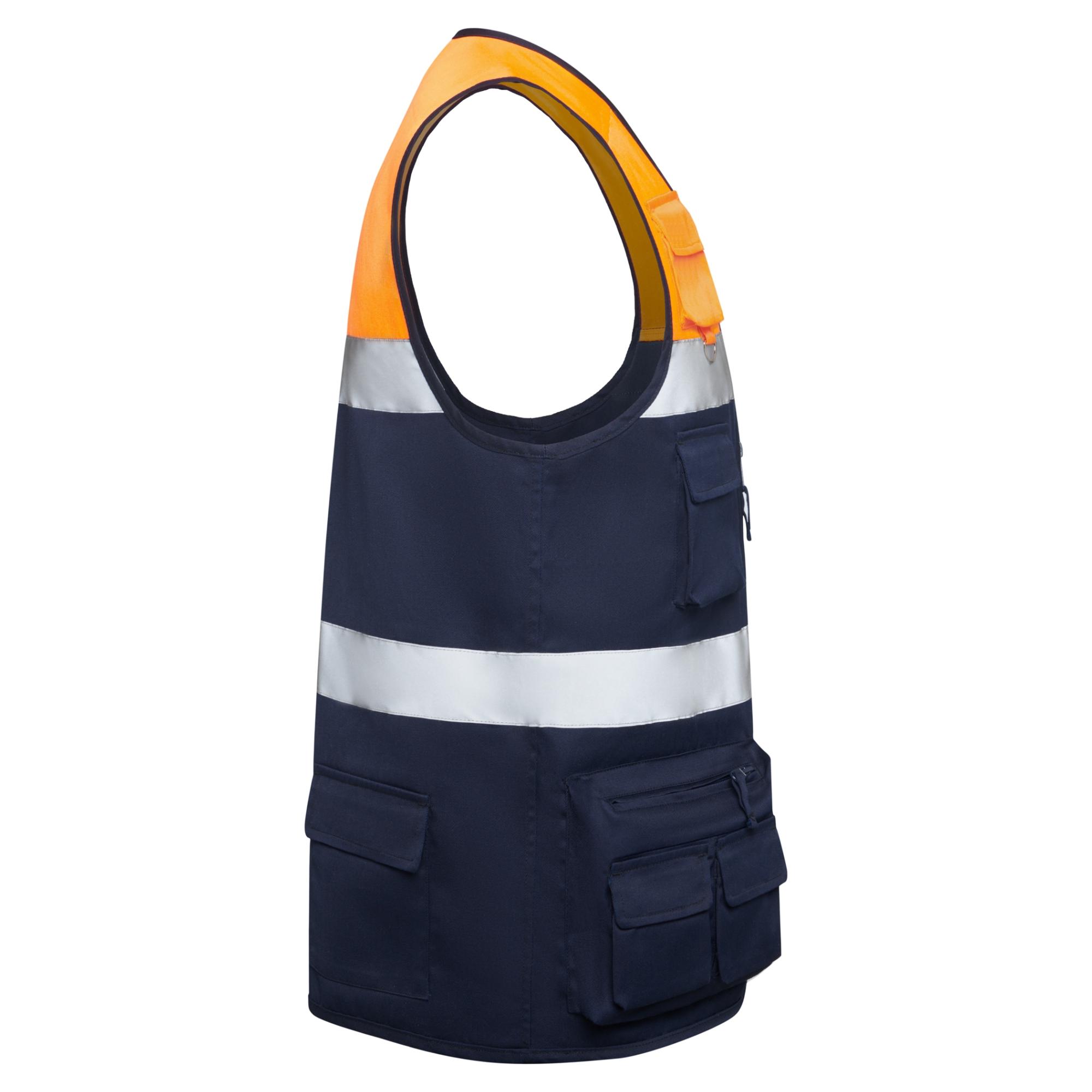 Vestă de lucru Unisex BETA BLEUMARIN PORTOCALIU FLUORESCENT M