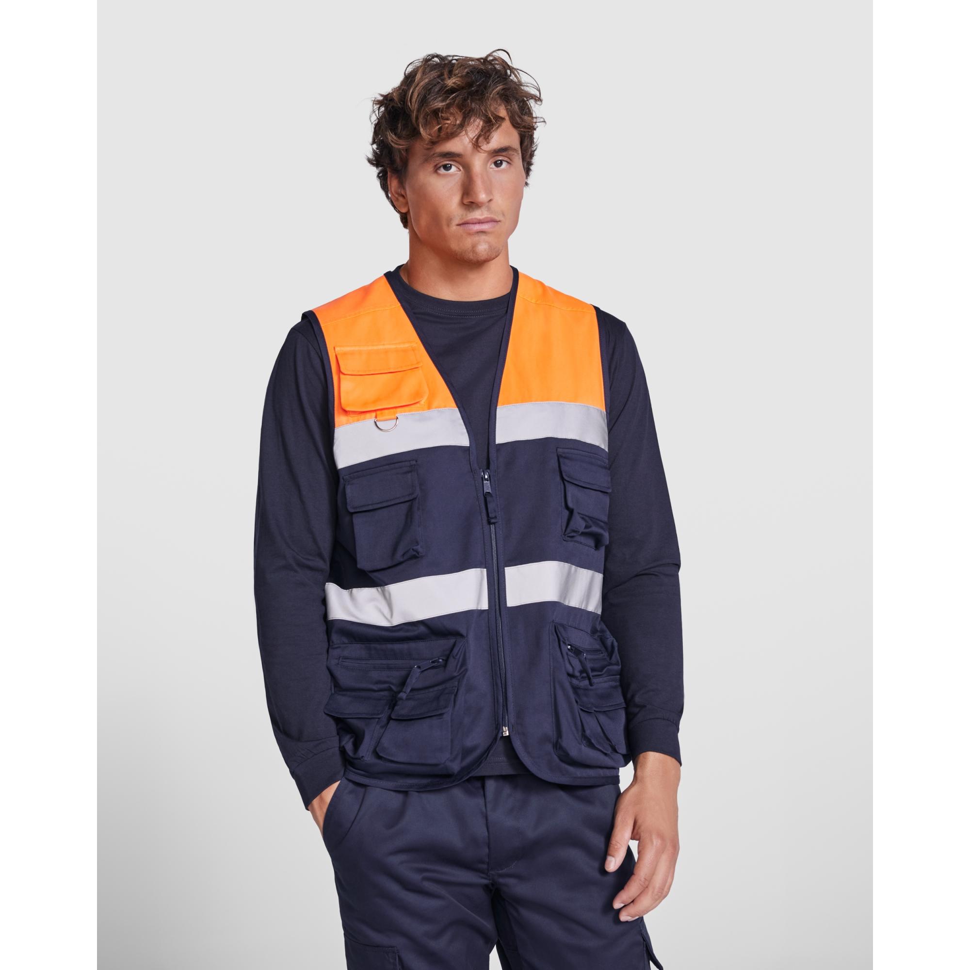 Vestă de lucru Unisex BETA BLEUMARIN PORTOCALIU FLUORESCENT M