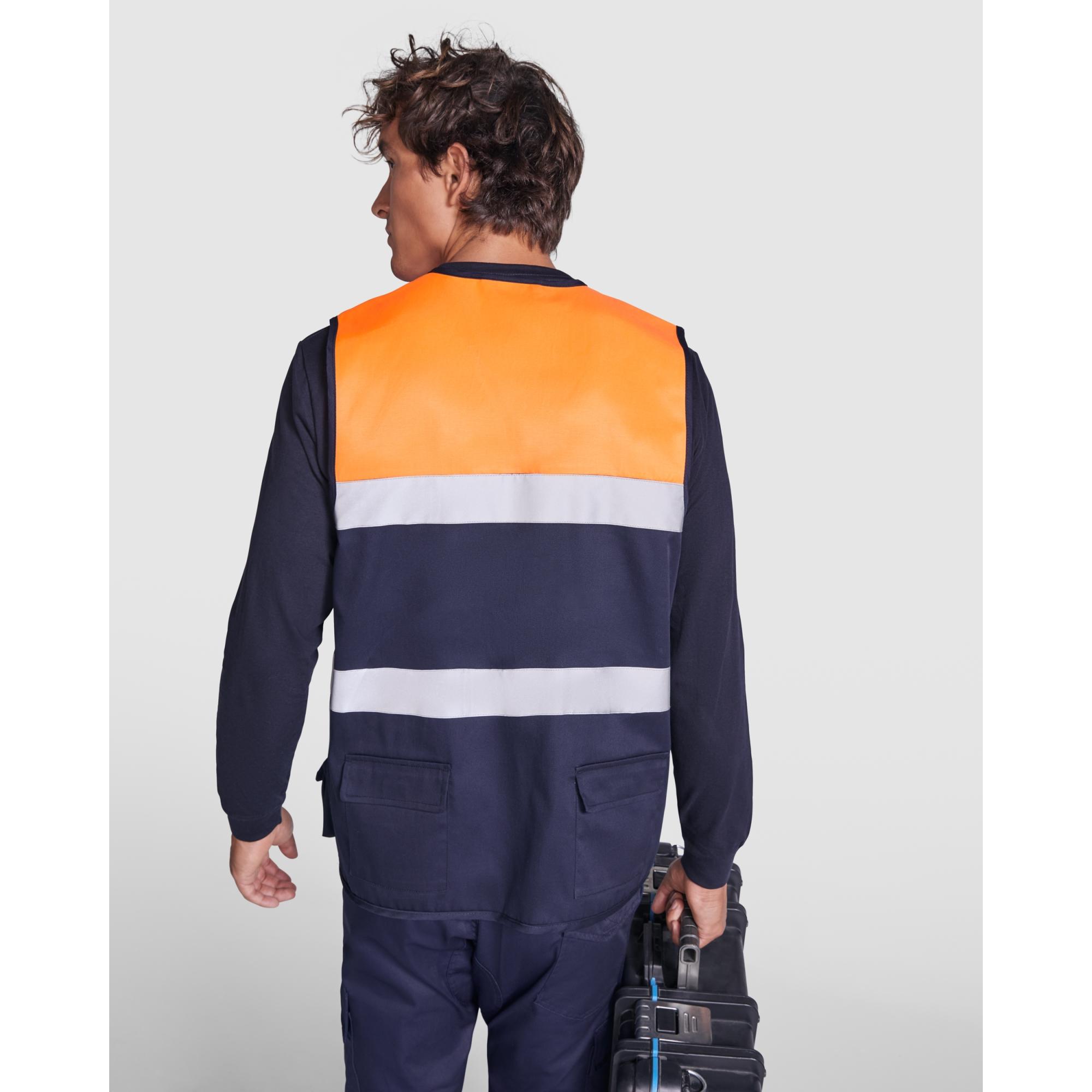 Vestă de lucru Unisex BETA BLEUMARIN PORTOCALIU FLUORESCENT M