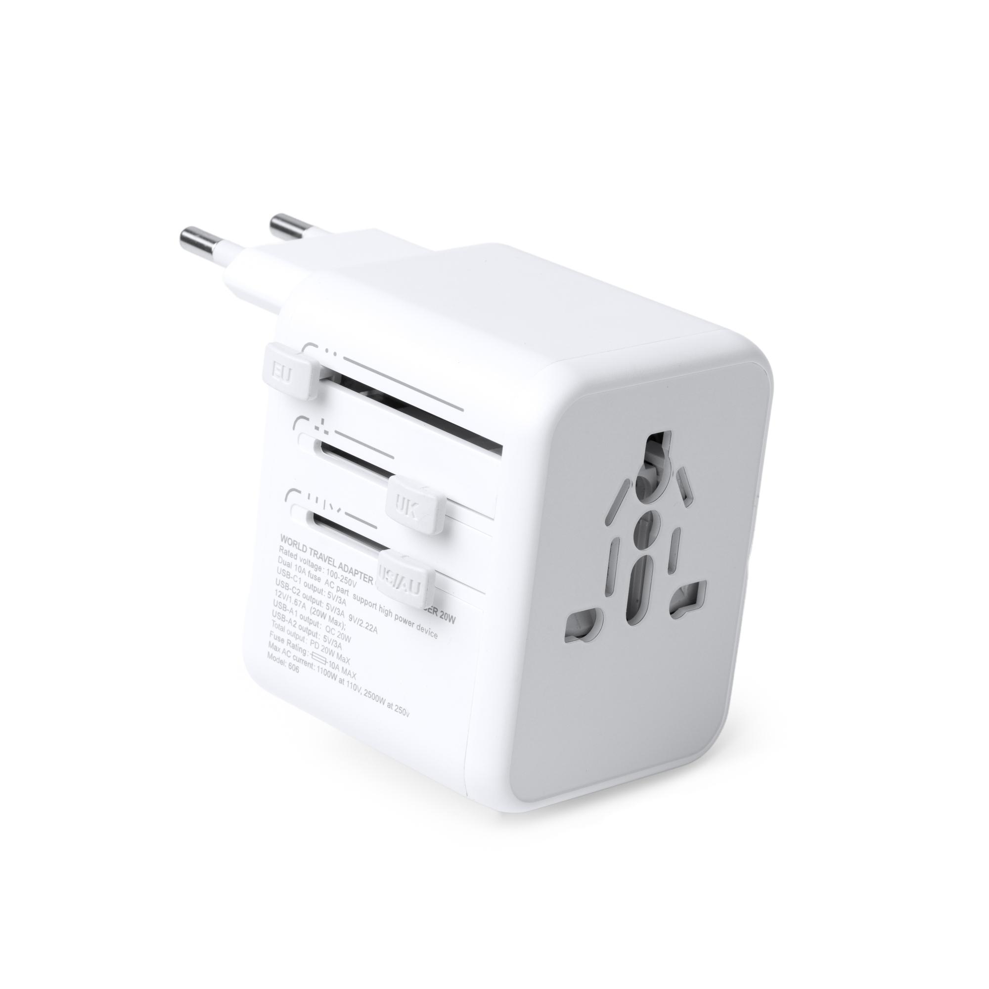 Adaptor călătorie Watik ALB Marime universala