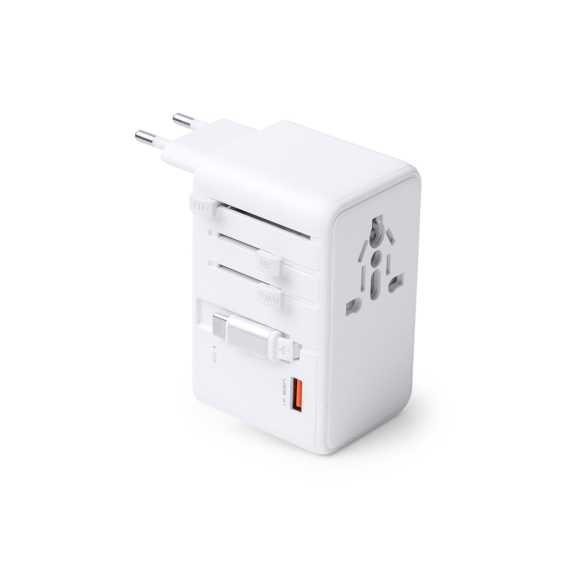Adaptor călătorie Nexar ALB Marime universala