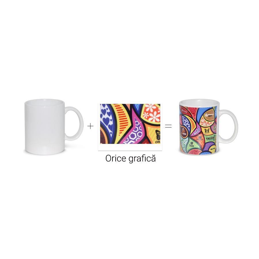 Căni cilindrice albe personalizate prin sublimare Alb