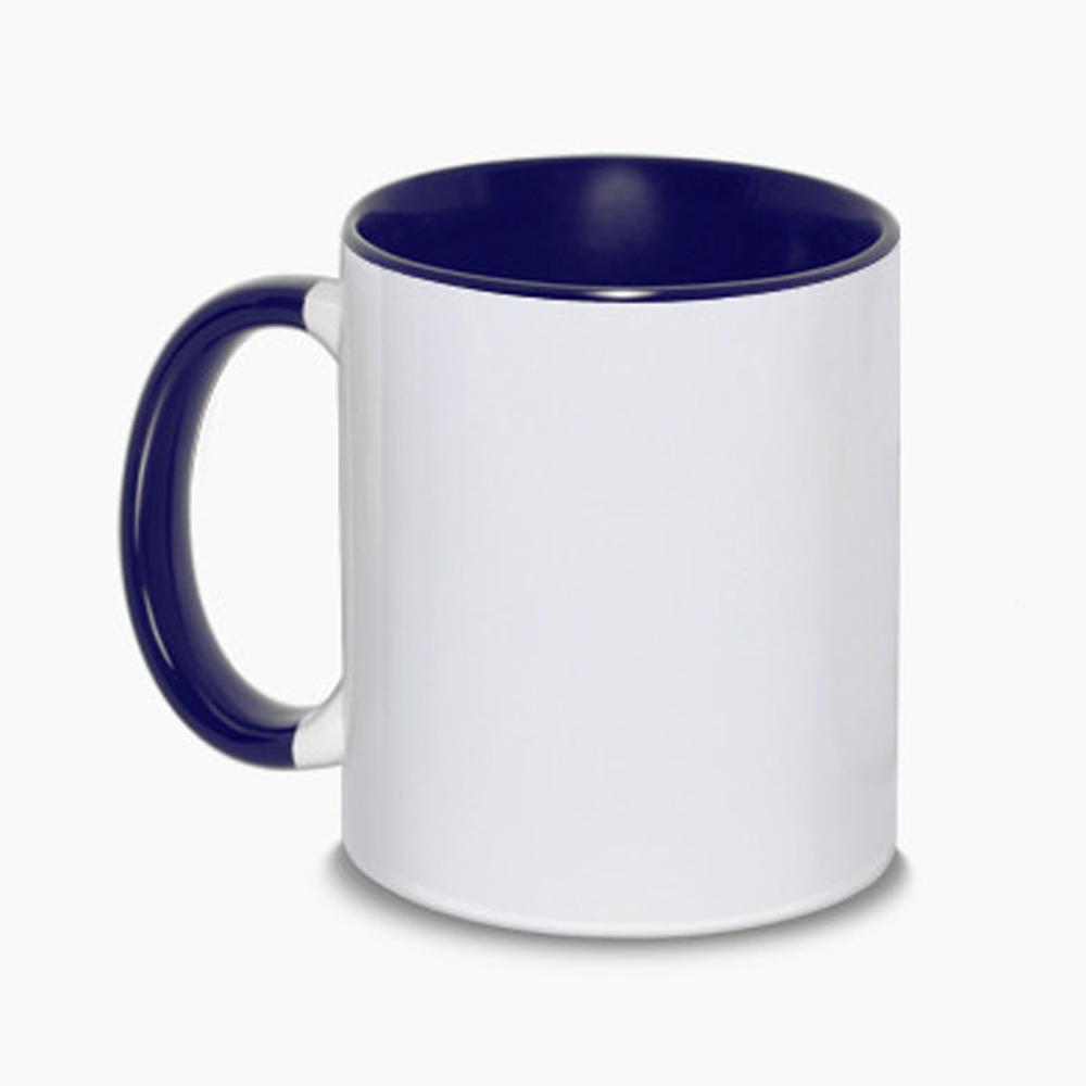 Căni cilindrice interior și toartă color personalizate prin sublimare ALBASTRU ROYAL