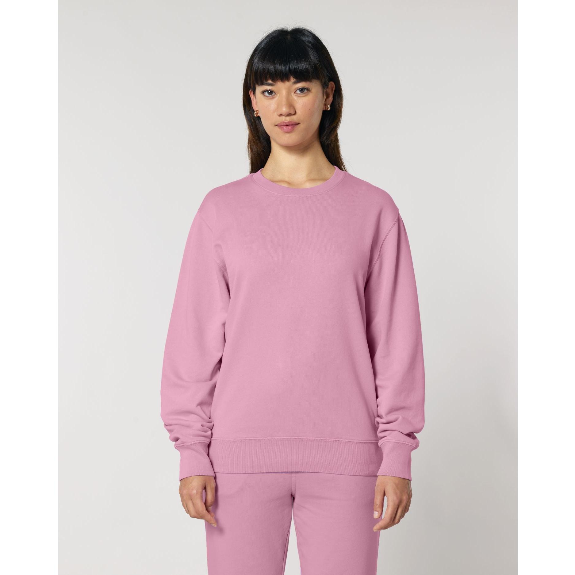 Bluză cu guler rotund Unisex Matcher Vintage G. Dyed Bubble Pink 3XL