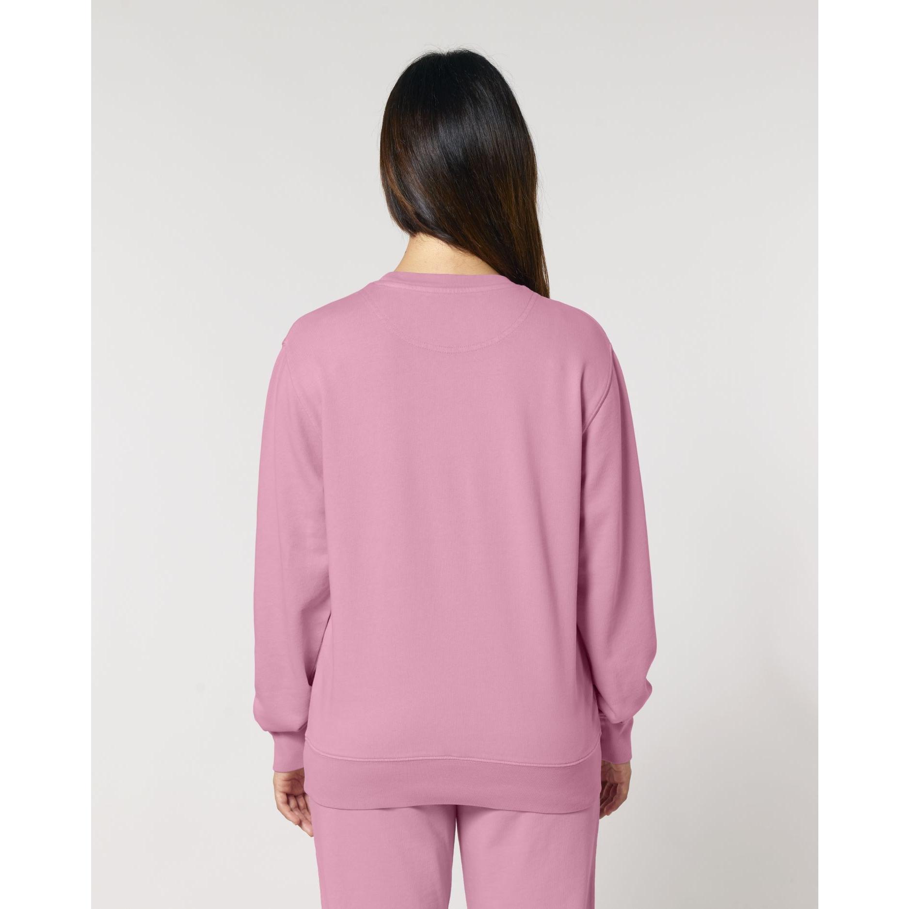 Bluză cu guler rotund Unisex Matcher Vintage G. Dyed Bubble Pink 3XL