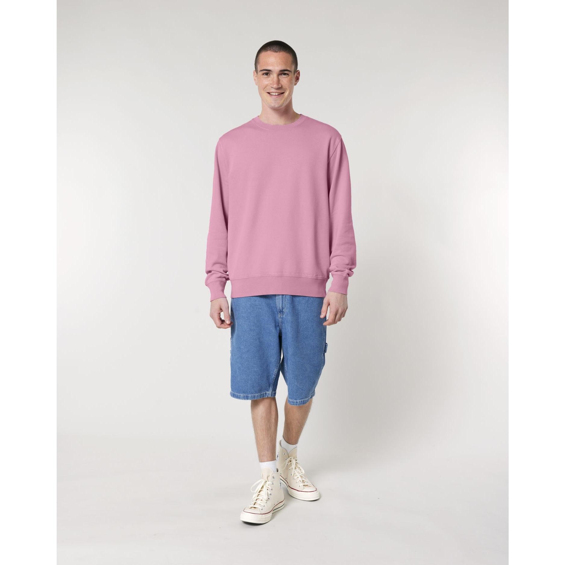 Bluză cu guler rotund Unisex Matcher Vintage G. Dyed Bubble Pink 3XL