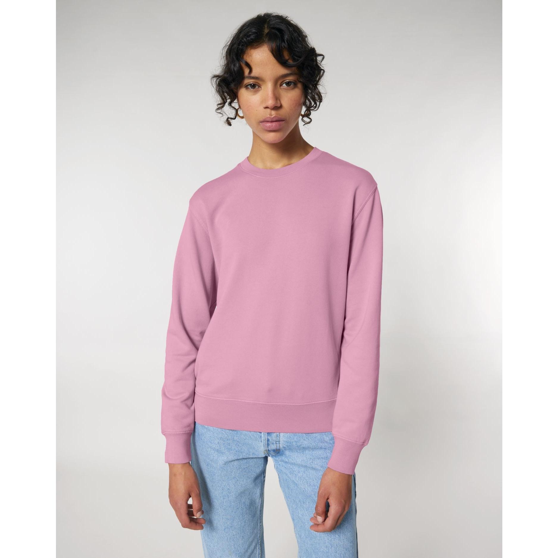 Bluză cu guler rotund Unisex Matcher Vintage G. Dyed Bubble Pink 3XL