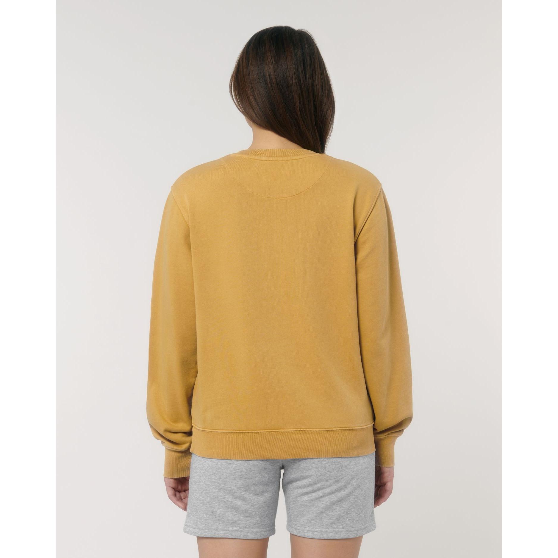 Bluză cu guler rotund Unisex Matcher Vintage G. Dyed Gold Ochre S