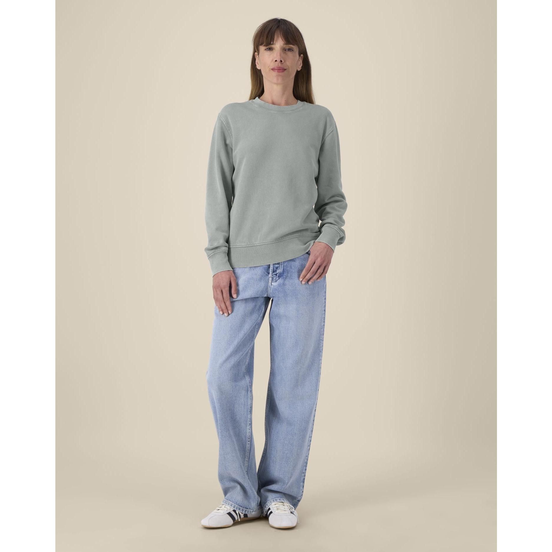 Bluză cu guler rotund Unisex Matcher Vintage G. Dyed Misty Grey 3XL