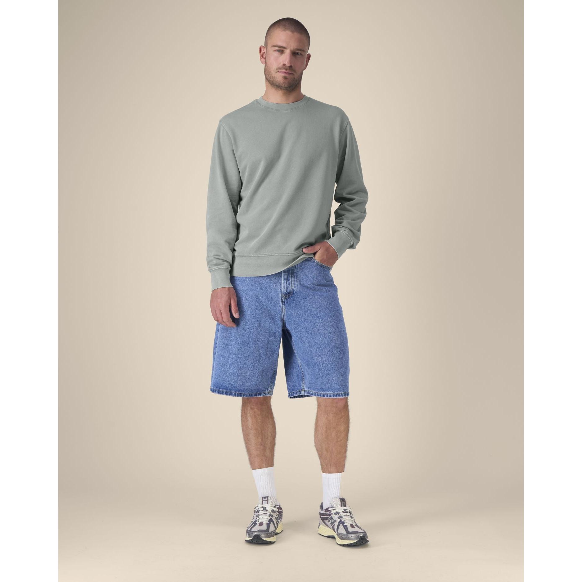 Bluză cu guler rotund Unisex Matcher Vintage G. Dyed Misty Grey 3XL