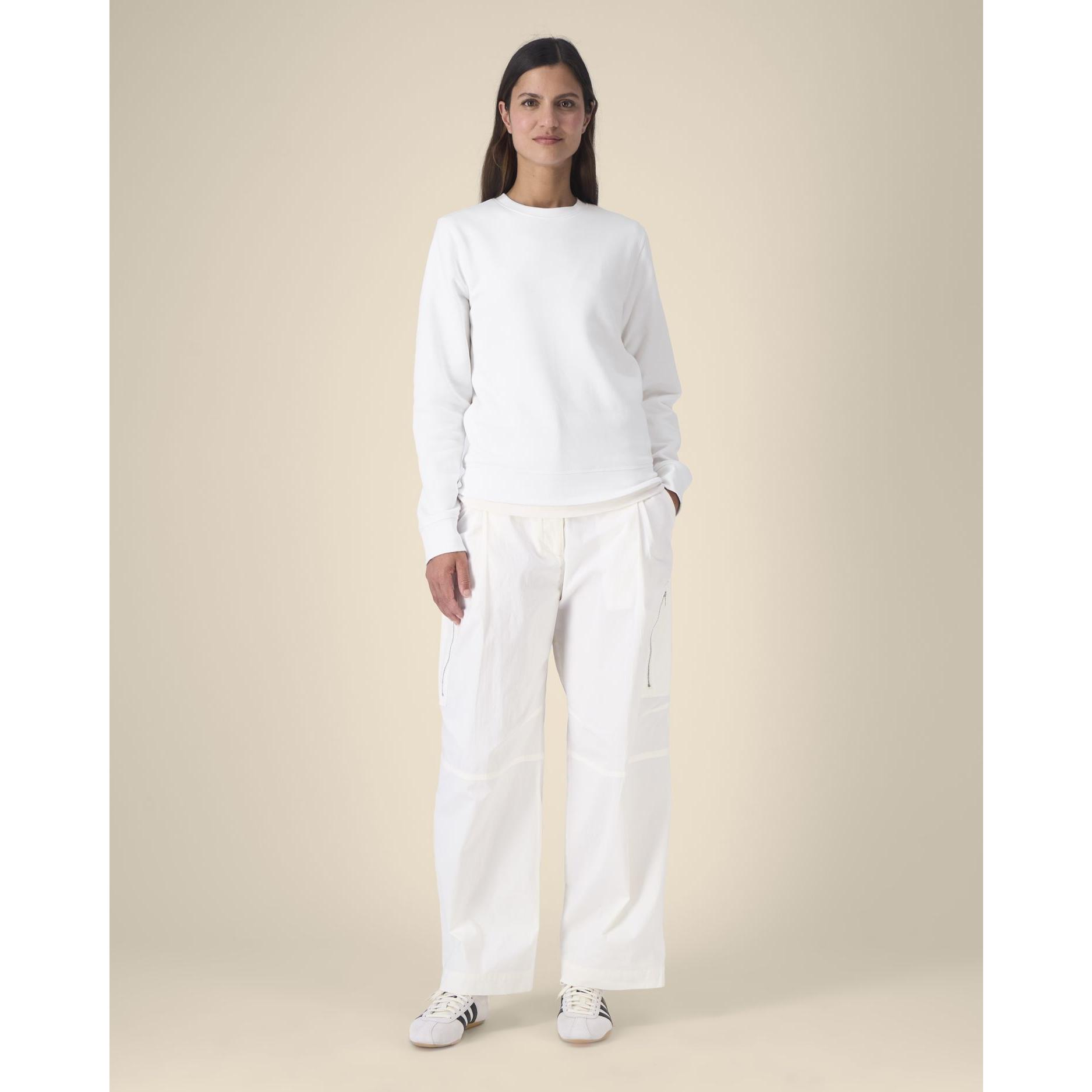 Bluză cu guler rotund Unisex Roller White 4XL