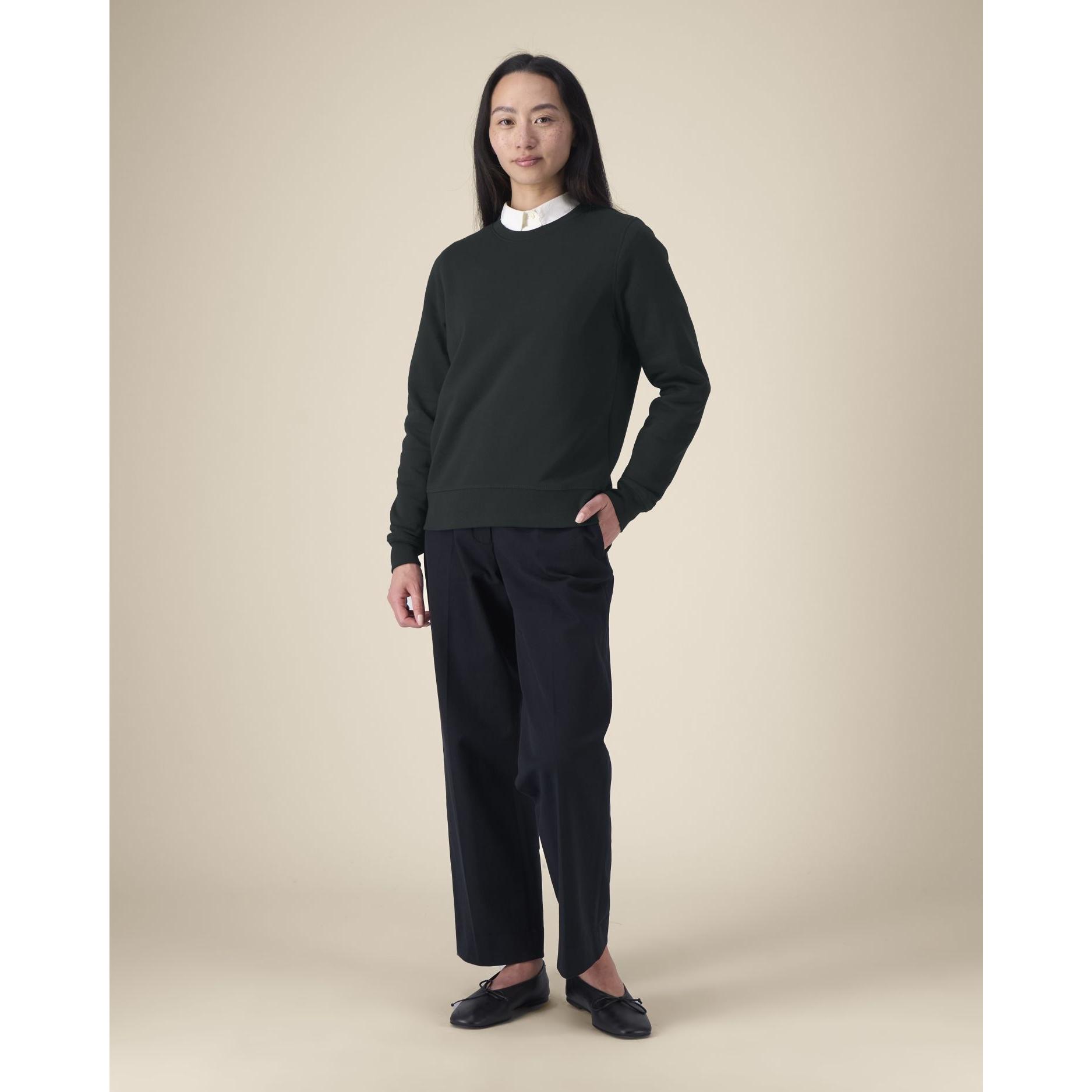 Bluză cu guler rotund Unisex Roller Black M