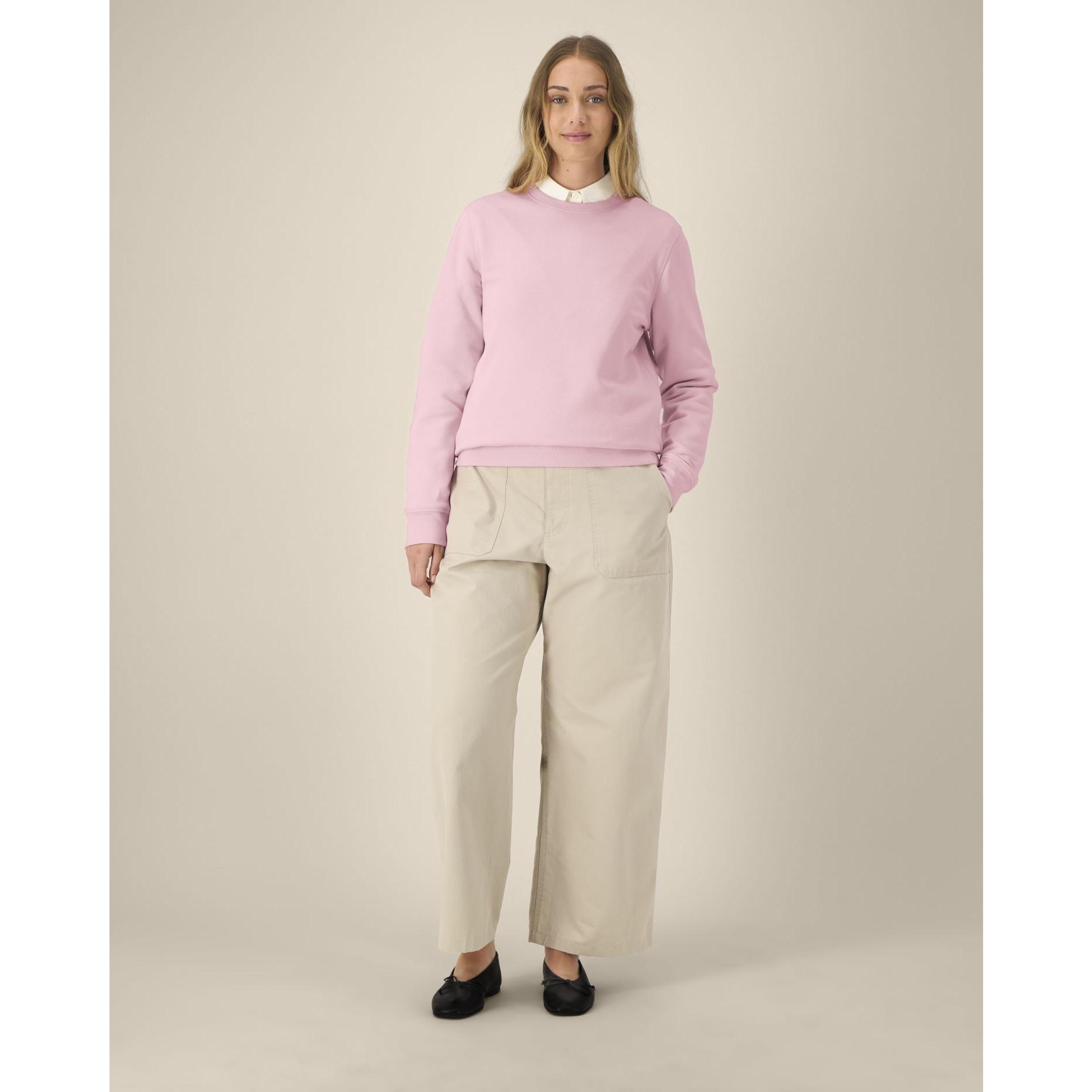 Bluză cu guler rotund Unisex Roller Cotton Pink M