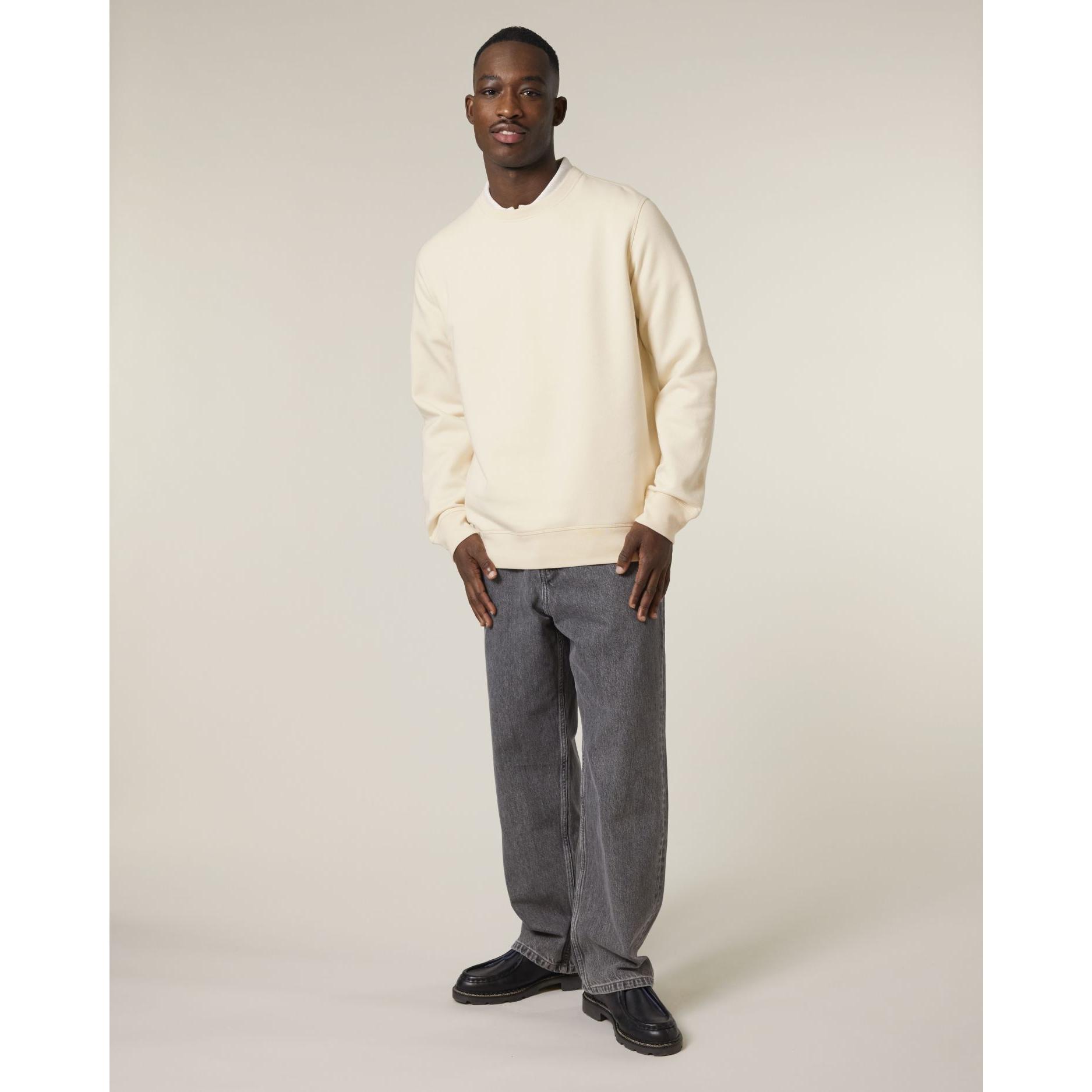 Bluză cu guler rotund Unisex Roller Natural Raw M